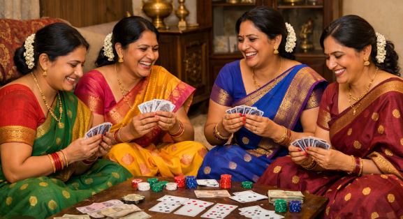 పేకాడుతూ పోలీసులకు దొరికేసిన ఆంటీస్.. ఎక్కడ..?