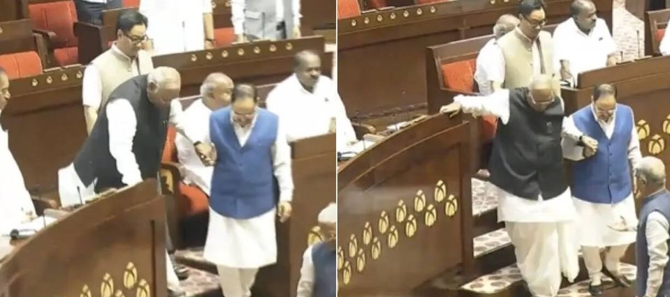 రాజ్యసభలో అరుదైన దృశ్యం.. ఇది కదా పెద్దరికం అంటే..?